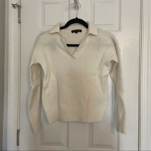 Banana Republic Collared White Wool Sweater